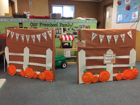 Pumpkin patch dramatic play Pumpkin Patch Pretend Center, Daycare Pumpkin Patch, Pumpkins Dramatic Play, Dramatic Play Centers Fall, Preschool Box Crafts, Pumpkin Patch Play Center, Dramatic Play October, Pumpkin Patch Center Preschool, Prek Pumpkin Patch Dramatic Play