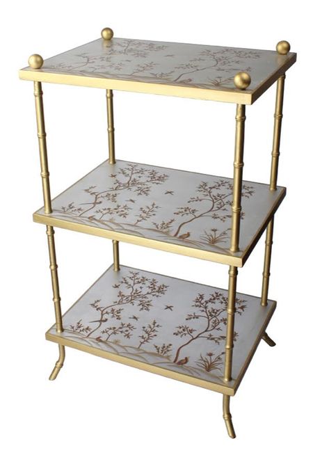 Our chinoiserie tole arrival sale is finally on and a giveaway! - The Enchanted Home Dollhouse Patio, Tv Table, The Enchanted Home, Enchanted Home, Tiered Stand, Table Tv, Morning Friends, Good Morning Friends, Silver Leaf