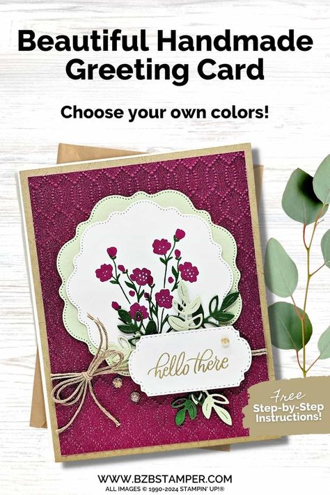 Say hello with elegance using the Softly Sophisticated Bundle by Stampin' Up! This elegant handmade card is perfect for whenever you want to send a heartfelt greeting. Imagine the joy on your loved one's face when they receive a beautifully handcrafted card, featuring the delicate floral designs and embossed textures of this bundle. Let's delve into the world of sophisticated card-making and transform a simple hello into an unforgettable gesture. Wonderful Thoughts Stampin Up Cards, Iconic Imagery Stampin Up Cards, Stampin Up Spring Cards, Stampin Up Thoughtful Expressions, Thoughtful Expressions Stampin Up Cards, Homemade Birthday Cards, Bee Cards, Hello Cards, Spring Cards