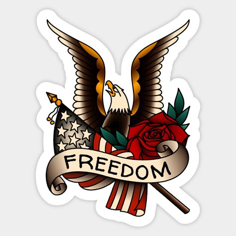 American Flag Traditional Tattoos, Traditional Flag Tattoo, Eagle Holding Flag, Flag Eagle Tattoo, American Traditional Tattoos Men, Tattoos Freedom, July Tattoos, Pit Tattoo, American Flag Drawing