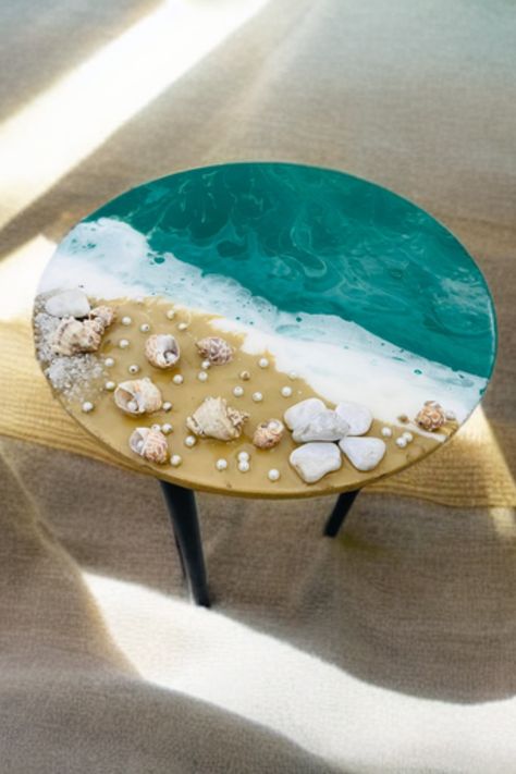 Our resin table tops are made with a premium epoxy resin that creates a stunning, glass like finish. The vibrant colors and patterns of the resin are eye-catching and add a touch of modern elegance to any space and the ocean look of our table give it an elegant look. Our epoxy coffee tables are not only beautiful, but also functional. At our Etsy store, we take pride in our attention to detail and commitment to customer satisfaction. visit our store to meet new amazing products . Epoxy Resin Furniture, Coffee Table Epoxy, Ocean Table, Epoxy Coffee Table, Resin Coffee Table, Resin Table Top, Table Epoxy, Epoxy Resin Table, Resin Furniture