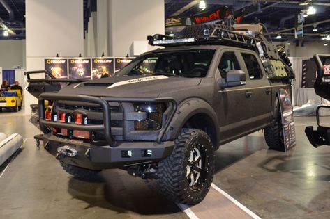 Off Road Vehicles Dominate SEMA 2015 - Hot Rod Network Overlander Truck, F150 Build, Jacked Trucks, Pickup Camping, Off Road Vehicles, Diesel Brothers, Hummer Truck, Ford Diesel, Trucks Ford