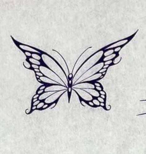 Butterfly Drawing Outline Tattoo Ideas, Pointy Butterfly Tattoo, Butterfly Forearm Tattoo, Borboleta Tattoo, Butterfly Tattoo Stencil, Tattoos Inspo, Butterfly Outline, Matching Sister Tattoos, Tattoo Stencil Outline