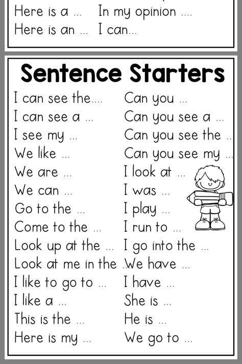 Sentence Starters for Kindergarten and 1st Grade The Senses from sentence starters for kindergarten, image source: k12reader.com Us State Map Quiz Printable 2nd Grade Writing, 1st Grade Writing, First Grade Writing, Work On Writing, Sentence Starters, Sentence Writing, Kindergarten Writing, Education Kindergarten, Writing Worksheets