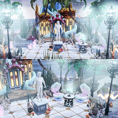 Dreamlight Valley Castle Ideas, Dreamlight Valley Ariel, Disney Dreamvalley, Valley Outfit, Dreamland Ideas, Character Homes, Cozy Gamer, Deco Disney, Valley Game