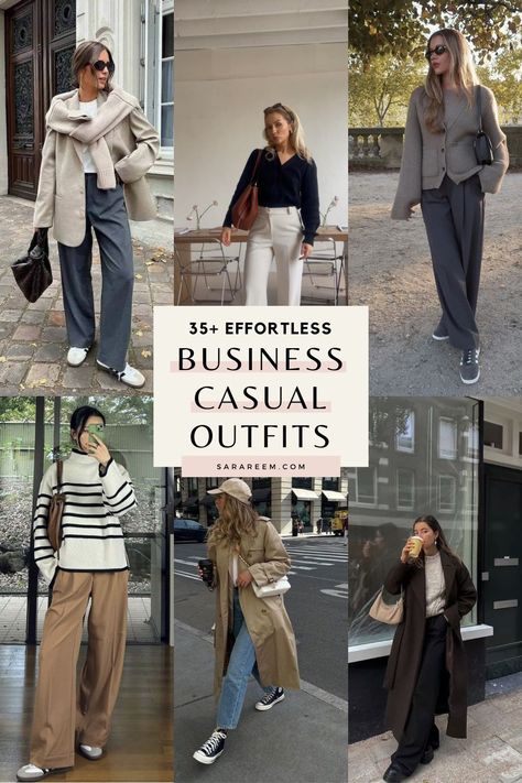 If you’re looking to refresh your wardrobe for fall 2024, remember that business casual is all about versatility. You can mix and match pieces to create outfits that work for any occasion, whether it's a casual get-together or a more formal setting. Let's dive into some fun and stylish fall business casual outfit ideas that will keep you looking sharp and feeling comfy all season long. Fall Outfits With Flats Classy, Fall 2024 Fashion Trends Office, Fall Shoes Office, Business Casual Comfortable Outfits, School Business Casual Outfits, 2024 Fall Outfits Work, Professional Outfit With Tennis Shoes, Comfortable Winter Work Outfits, Comfy Fall Work Outfits