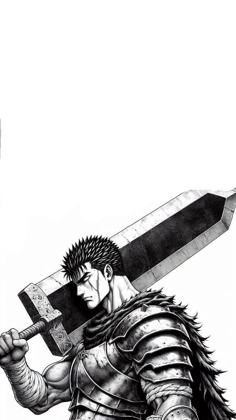 Fond d'écran Manga Berserk Black And White Wallpaper, Berserk Tattoo Guts, Berserk Black And White, Guts Sketch, Berserk Sketch, Guts Drawing, Berserk Drawing, Guts Tattoo, Guts Wallpaper