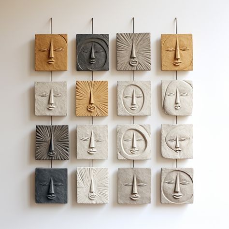 All Posts • Instagram Terracotta Wall Decor, Diy Wall Sculpture, Mask Illustration Art, Clay On Canvas Art, Clay Art Ideas Creative, Illustration Ceramics, Clay Illustration, Ceramic Mural, Ceramic Wall Art Sculpture