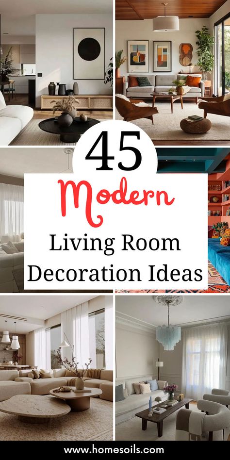 Elevate your space with 45 modern living room decoration ideas that combine contemporary style and comfort. Discover these inspiring designs on our website. Fall Living Room Ideas, Cozy Fall Living Room, Modern Living Room Decor Ideas, Living Room Decoration Ideas, Contemporary Decor Living Room, Minimalist Living Room Decor, Room Decoration Ideas, Modern Contemporary Living Room, Modern Living Room Decor