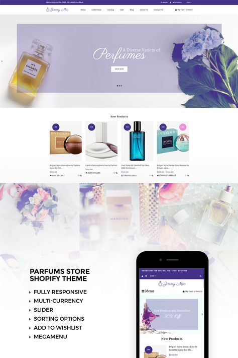 Jimmy Moo Shopify Theme Perfume Website Design Ideas, Perfume Website Design, Free Shopify Themes, Shopify Theme Templates Free, Shopify Templates Ecommerce Websites, Best Shopify Themes, Shopify Templates, Ecommerce Template, Ecommerce Themes