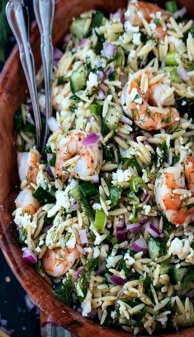 Ina Garten Summer Recipes, Orzo Salad Ina Garten, Ina Garten Greek Salad, Shrimp Orzo Salad, Shrimp Orzo, Orzo Salad Recipes, Ina Garten Recipes, Roasted Shrimp, Shrimp And Rice