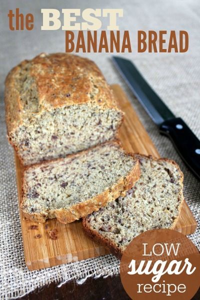 The BEST Banana Bread Recipe -- Uses a quarter of the sugar of typical recipes, but tastes just the same! Tons of variations included. Banana Bread Low Sugar, Low Sugar Banana Bread, Sugar Bread, Low Sugar Recipes, Best Banana Bread, Banana Bread Recipe, No Sugar Foods, Banana Recipes, Banana Bread Recipes