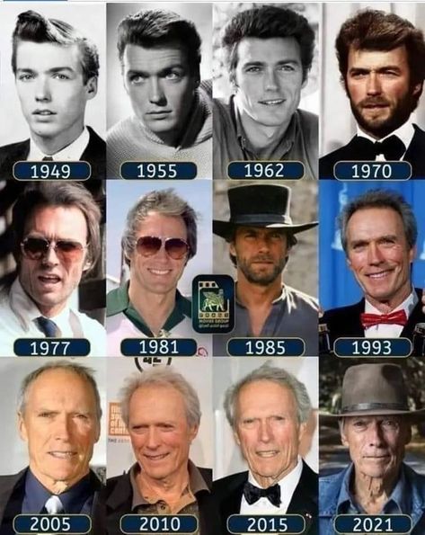 Celebrities Then And Now, Classic Movie Stars, Actrices Hollywood, Stars Then And Now, Hollywood Legends, Clint Eastwood, Handsome Actors, Hollywood Actor, Famous Faces