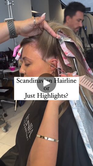 Scandinavian Highlights Hair, Scandi Hairline On Brown Hair, Scandinavian Highlights, Hairline Highlights, Scandi Hairline, Scandinavian Hairline, Highlight Placement, Scandinavian Hair, Pro Hair