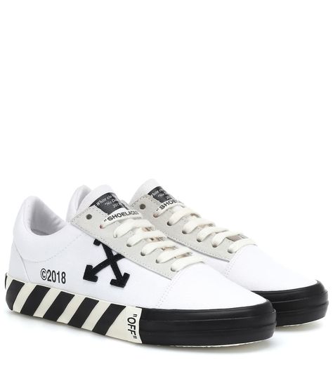 Off-White - Low Top sneakers | Mytheresa Arrows Logo, White Converse Outfits, Vulcanized Sneakers, Shoe Goo, Custom Sneakers Diy, Custom Kicks, Off White Shoes, Mens Nike Shoes, Aesthetic Shoes