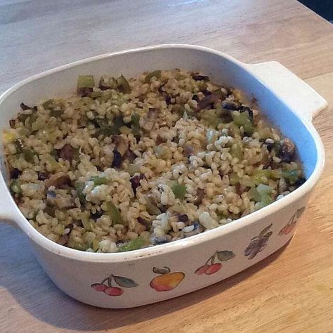 Pearl Barley Casserole Recipe | Allrecipes Barley Casserole Recipe, Barley Pilaf Recipe, Barley Recipe Healthy, Barley Casserole, Cooking Ham In Crockpot, How To Cook Barley, Barley Recipe, Cooking Tofu, Cooking Pork Chops