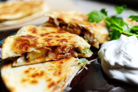 Grilled Chicken & Pineapple Quesadillasthepioneerwoman Pineapple Quesadilla, Chicken And Pineapple, Chicken Pineapple, Breakfast And Brunch, Pineapple Chicken, Grilled Pineapple, Chicken Quesadillas, Quesadillas, Pioneer Woman