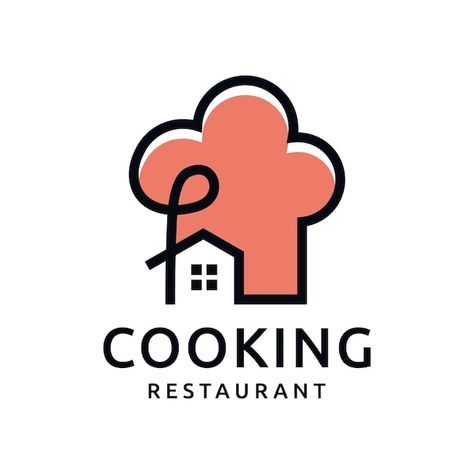 Chef hat cooking home real estate icon l... | Premium Vector #Freepik #vector #spoon #food-sign #vintage-restaurant #menu-logo Food House Logo, Outline Logo Design, Spoon Logo, Menu Logo, Chef House, Cooking Logo, Home Real Estate, Real Estate Icons, Chef Logo