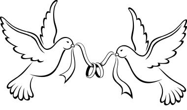 Love Doves Clipart - Clipart Suggest Love Birds Drawing, Love Heart Tattoo, Marshmello Wallpapers, Wedding Symbols, Wedding Birds, Wedding Doves, Wedding Drawing, Bird Stencil, Love Birds Wedding