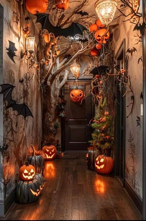 Soirée Halloween, Halloween Decor Diy, Classy Halloween, Casa Halloween, Creepy Halloween Decorations, Adornos Halloween, Halloween Porch, Halloween Displays, Theme Halloween