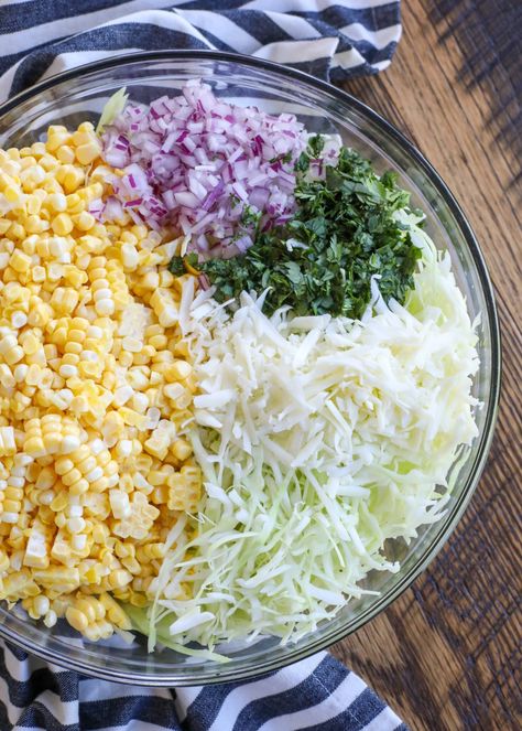 Mexican Street Corn Coleslaw - Barefeet in the Kitchen Street Corn Coleslaw, Corn Coleslaw, Mexican Coleslaw, Mexican Street Corn Salad Recipe, Spicy Dressing, Mexican Street Corn Recipe, Street Corn Recipe, Mexican Street Corn Salad, Corn Dishes