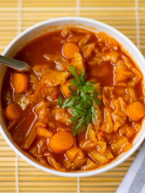 Hot and Sour Cabbage Soup #shiftycrafty #dairyfree #cabbagesoup #hotandsour #veganrecipes Sour Cabbage Soup, Cabbage And Carrots, Sour Cabbage, Cabbage Recipe, Cabbage Soup, Cabbage Recipes, Easy Soups, Soup Pot, Soup And Salad