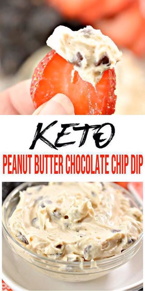 BEST Keto Dip! EASY Low Carb Peanut Butter Chocolate Chip Dip Recipe – BEST Snack, Desserts, Appetizer or Parties Dip Idea! Perfect keto food idea for dessert, side dish or appetizer for parties (birthday, baby shower, bridal shower & more). Healthy food - gluten free & sugar free. Simple keto desserts dip for fruit, graham crackers & more. Yummy keto recipes - check out how easy this low carb keto recipe is to make :) #keto #ketorecipes #ketoappetizer Chocolate Chip Dip Recipe, Chip Dip Recipe, Keto Dip, Keto Dips, Chip Dip Recipes, Chocolate Chip Dip, Peanut Butter Dip, Chocolate Peanutbutter, Dip Easy