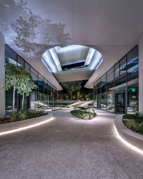 Orbit Urban Office Campus - L&L Luce&Light Atrium Lighting, Bear Landscape, Urban Office, Australian Lighting, Landscape Lighting Design, Facade Lighting, Mix Use Building, Studios Architecture, Lighting Plan