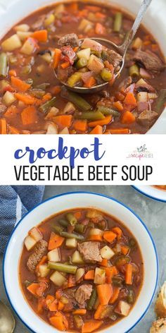 Beef Soup Crockpot, Vegetable Crockpot, Crockpot Vegetable Beef Soup, Crockpot Vegetable, Meal Prep Freezer, Healthy Soup Recipe, Beef Crockpot, Soup Crockpot, Recipe Crockpot