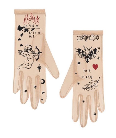 Copper Room, Designer Tattoo, Fancy Gloves, Embroidery Tattoo, Mesh Gloves, Cold Weather Gloves, Embroidery On Clothes, Cute Embroidery, Ropa Diy