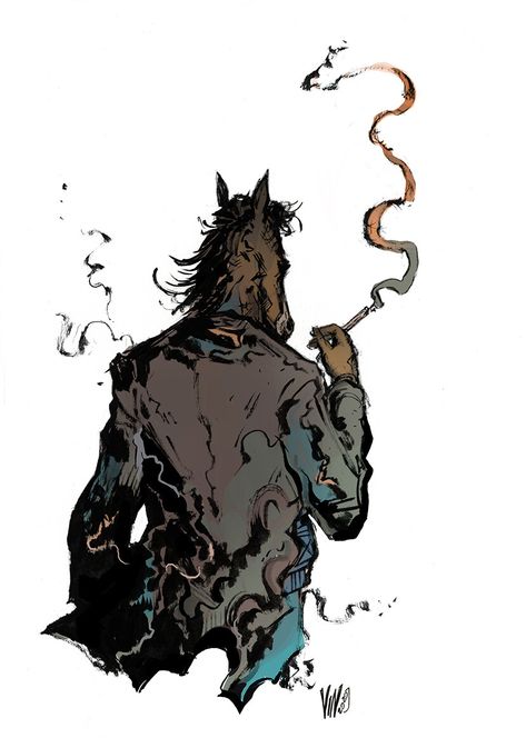 Bojack Fanart, Bojack Horseman Tattoo, Bojack Horseman, Funny Horse, Tv Animation, Vintage Comics, Attack On Titan Anime, Show Horses, A Horse