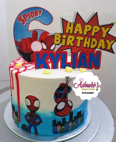 Cake spidey Spiderman And His Amazing Friends Cake, Spidey Cake Ideas, Spidey Birthday Cake, Spidey And His Amazing Friends Cake, Spidey Cake, Birthday Cake Kids Boys, Spidey Birthday, Friends Birthday Cake, Spiderman Birthday Cake