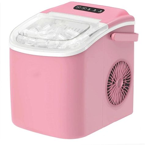 Mini Ice Maker, Baddie Furniture, Dorm Kitchen Essentials, Pink Kitchen Appliances, Snow Cone Maker, Countertop Ice Maker, Zebra Wallpaper, Cooking Machine, First Apartment Essentials