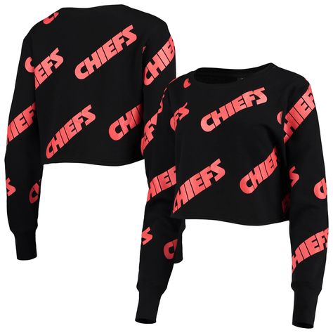 Refresh your Kansas City Chiefs wardrobe with this stylish Running Back Sweatshirt from Cuce. Designed with a cropped hem and classic Kansas City Chiefs graphics, this top is both trendy and timeless. The cozy fleece lining keeps you warm and snug as you proudly cheer on your team. Cropped Sweatshirt, Running Back, Crop Sweatshirt, Kansas City Chiefs, Running Women, Kansas City, Motorcycle Jacket, Kansas, Running