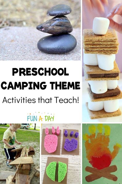 Camping Themed Science Experiments, Camping Stem Activities For Preschool, Camping Experiments For Kids, Camp Theme Preschool, Camping Science Activities For Preschool, Camping Themed Stem Activities, Camping Learning Activities For Kids, Toddler Summer Camp Activities, Fine Motor Camping Activities