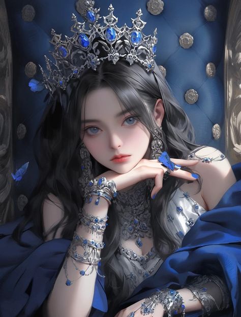 Red Hair Anime, Gaming Anime, Queen Anime, Anime Black Hair, Royalty Aesthetic, Fantasy Princess, Girl Character, Girly Art Illustrations, Princess Art