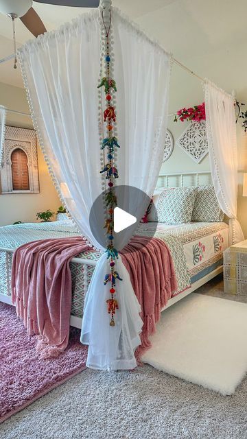 Himani Singh | Setting up our guest bedrooms this week. Going to replicate the Indian themed setup we had in the previous house to begin with and add in... | Instagram Wayfair Bedding, Curtains Amazon, Bedroom Decor Indian, Indian Room Decor, Canopy Curtains, Guest Bedroom Decor, White Vases, Office Inspiration, Guest Bedrooms