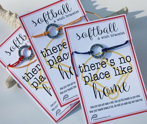 Limited Supply 15 Softball Affirmation Charm Wish Bracelets Spirit Birthday, Softball Bracelet, Softball Party, Softball Gifts, No Place Like Home, Wish Bracelets, Team Gifts, Birthday Favors, Make A Wish