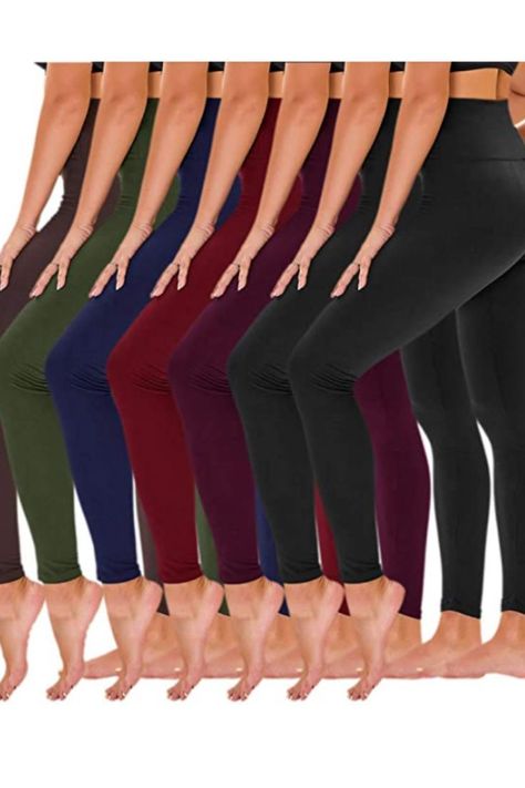 ONE PURCHASE FOR A WEEK - Each day will invite a new, fun, and inviting opportunity to celebrate a new solid color! Each style is available individually on the website, include our CLASSIC LEGGINGS. Full-length leggings are ultra soft just like a second skin that let you forget you are wearing pants! The premium quality opaque fabrics with advanced craft give you the naked feeling. TNNZEET ankle leggings for women high waisted will be the best affordable leggings you’ve ever bought! Black Leggings Women, Running Yoga Pants, High Waisted Yoga Leggings, Yoga Pants With Pockets, Yoga Legging, Black Yoga Pants, Legging Sport, Black Yoga, Workout Running