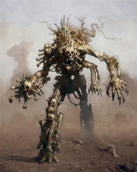 bone golem king Dark Setup, Dnd Undead, Monsters Rpg, Skeleton Army, Creature Fantasy, Dark Creatures, Cool Monsters, Monster Concept Art, Art Fantasy