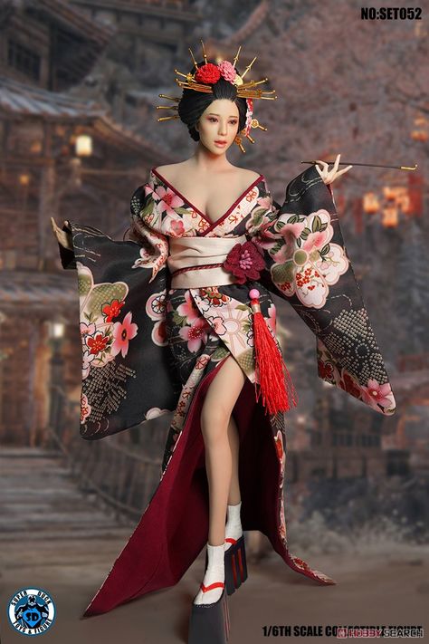 Oiran Costume & Head Set (Fashion Doll) Other picture7 Oiran Outfit, Kimono Costume, Japan Dress, Costume Clothes, Kimono Japan, Head Set, Japanese Geisha, Sideshow Collectibles, Clothes Set