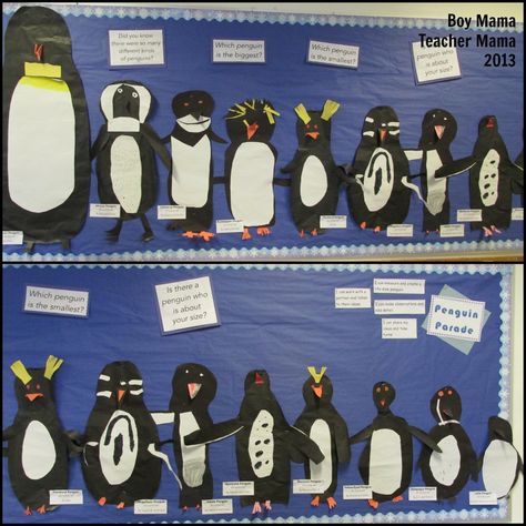 Teacher Mama: How Tall is a Penguin? - Boy Mama Teacher Mama Penguin Day Activities, Penguin Unit For Kindergarten, Penguins Kindergarten, Polar Bear Unit, Penguin Preschool, Penguin Research, Penguins Project, Afternoon Activities, Penguin Unit