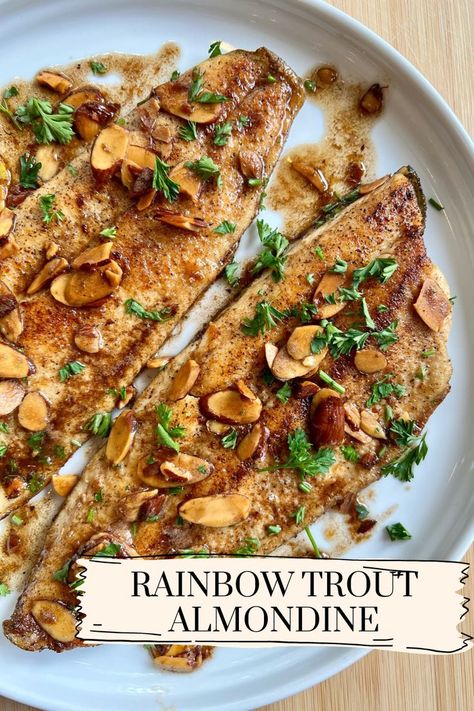 Rainbow Trout Recipe Baked, Rainbow Trout Recipe Pan Fried, Speckled Trout Recipe, Baked Rainbow Trout, Trout Fillet Recipes, Fresh Parsley Recipes, Fried Trout, Baked Trout, Parsley Recipes