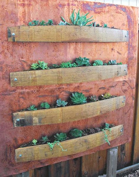 Wine Barrel Diy, Wine Corker, Wine Barrel Art, Wine Barrel Ring, Wine Barrel Crafts, Wine Barrel Decor, Barrels Diy, Wine Barrel Rings, Vertical Succulent Gardens