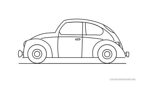 Beetle Drawing, Bugs Drawing, Drawing Help, Car Drawing, Single Line Drawing, Cars Auto, Artist Palette, Paint Projects, Decoupage Vintage