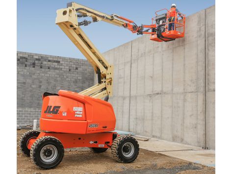 450AJ Articulating Boom Lift | JLG Visit Texas, Boom Lift, Work Platform, General Construction, Scissor Lift, Construction Equipment, Emergency Service, Lifted Trucks, Heavy Equipment