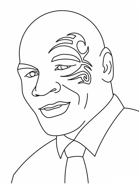 Boxing Coloring Pages, Cartoon Rappers Drawings, Mike Tyson Sketch, Mike Tyson Cartoon, Mike Tyson Drawing, Boy Pencil Sketch, Wwe Drawings, Boxing Drawing, Boxing Party