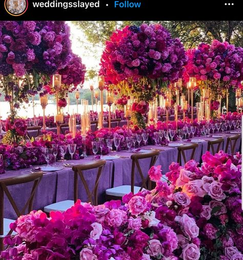 Magenta Wedding, Table Decoration Ideas, Modern Thanksgiving, Purple Wedding Theme, Dream Wedding Decorations, Luxury Wedding Decor, Victoria Falls, Thanksgiving Table Decorations, Wedding Decor Elegant