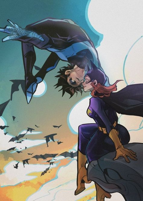 Nightwing And Batgirl, Batgirl And Robin, Arte Dc Comics, Batman Family, Bat Family, Batman Comics, Superhero Art, Dc Superheroes, Nightwing