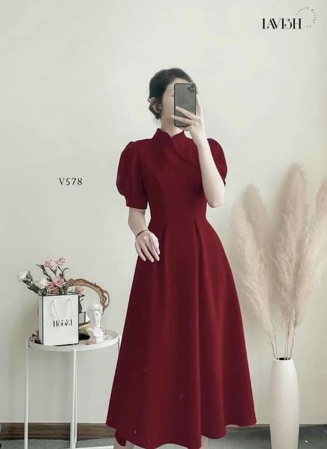 Gaun Koktail, Dress Tea Length, Tea Length Dress, Elegant Dresses Classy, Korean Fashion Dress, Classy Dress Outfits, Tea Length Dresses, Fashion Attire, Stylish Dress Designs